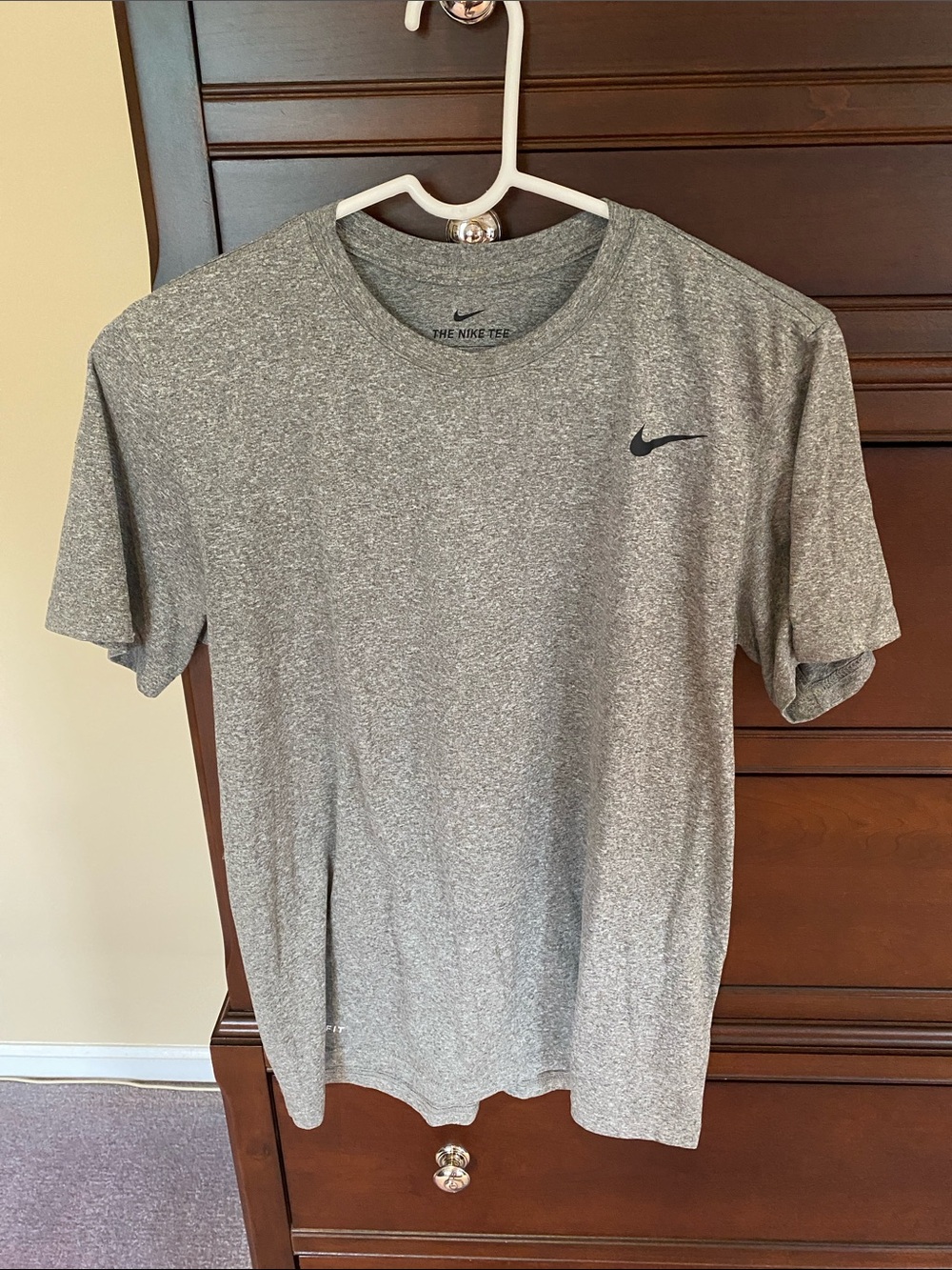 Nike Grey Dri-FIT Heather Crew Short Sleeve Tee